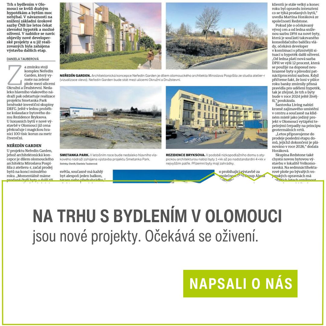 Na trhu s bydlením v Olomouci jsou nové projekty. Očekává se oživení